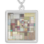 Dawn Beach Lattice Abstract Painting Necklace necklaces
