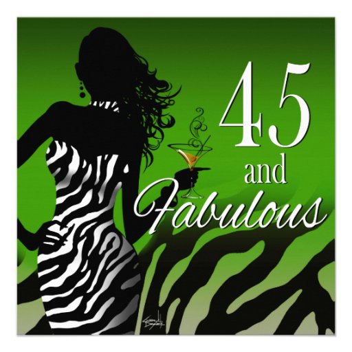 Dawn ::CUSTOM:: Bombshell Zebra 45th Birthday Personalized Invitation
