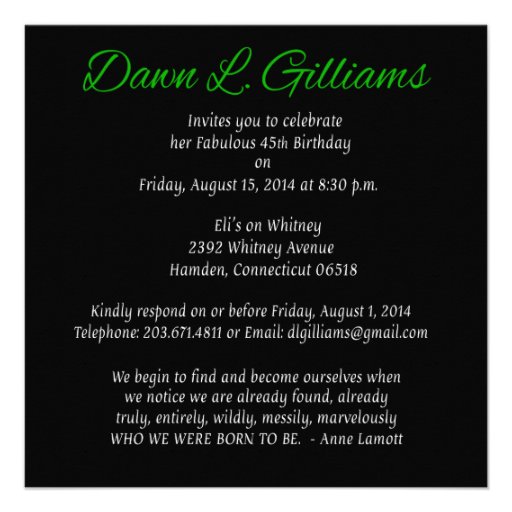 Dawn ::CUSTOM:: Bombshell Zebra 45th Birthday Personalized Invitation