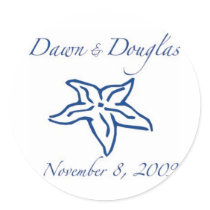 dawn & douglas sticker by aminvitations dawn & douglas sticker