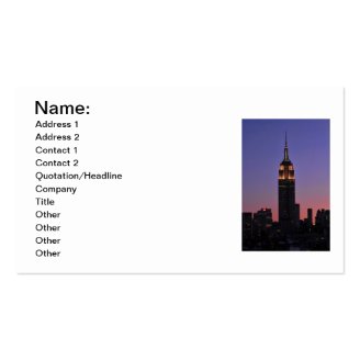 Dawn: Empire State Building still lit up Pink 02 Business Card Template