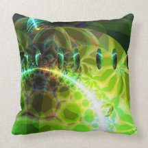 Dawn of Time – Lime & Gold Emerge Throw Pillows