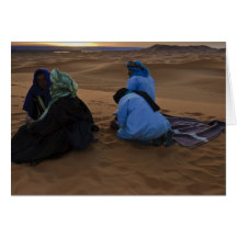 Dawn on the Sahara, Erg Chebbi, Morocco Greeting Cards