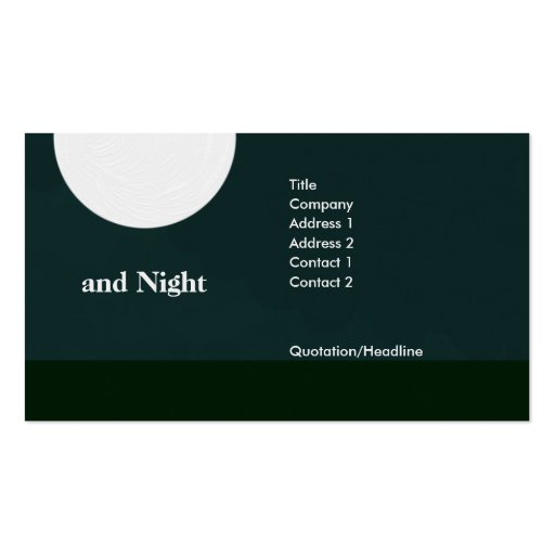 Day and night business card (back side)
