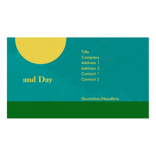 Day and night business card (front side)