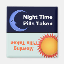 Day and Night Medication Reminder Magnet magnets