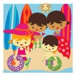 Day at the Beach Birthday Invitations