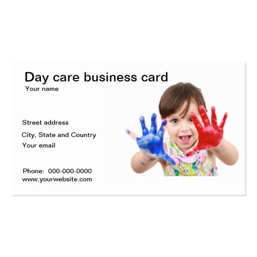 Day care business card