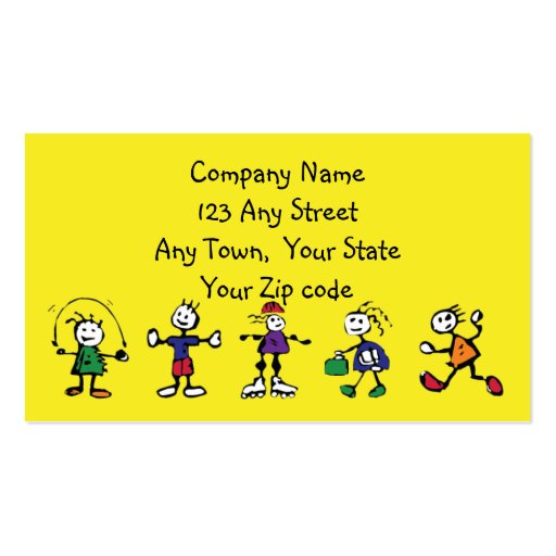 day care,child care, teacher or  babysitting business cards (front side)