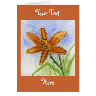 Day Lily flower painting card