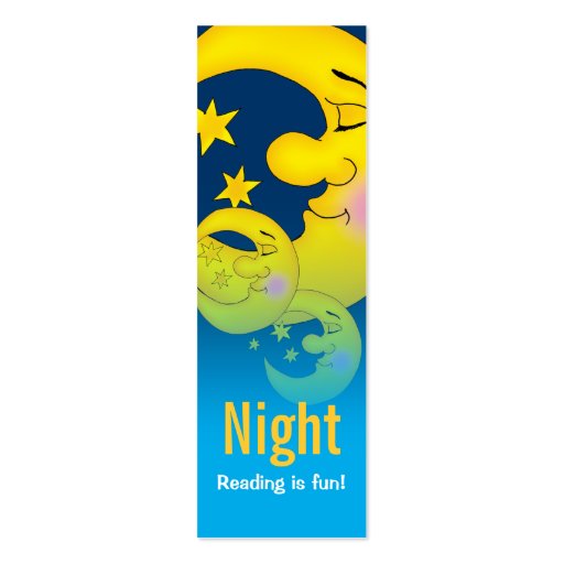 Day  & Night - Reading is fun! bookmark Business Card (back side)