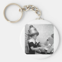Day of Glamour Vintage Beauty Parlor New York City Keychain