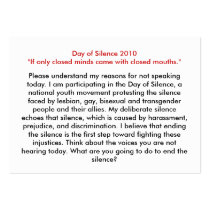 Day of Silence Speaking Cards- Dual Sided Business Card Templates
