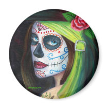 Day of the  Dead by Lori Karels Refrigerator Magnet