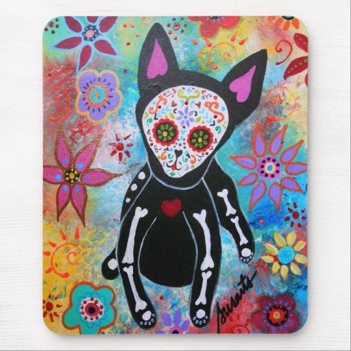 Day of the dead Calavera Chihuahua Mousepad