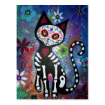 Day of the Dead Cat by Prisarts Post Card