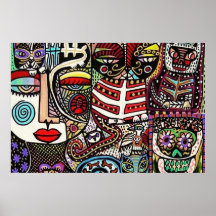 Day Of The Dead Cat Print