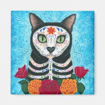 Day of the Dead Cat Sugar Skull Art Magnet magnets