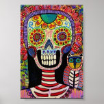 Day of The Dead Frida & Skeleton Owl posters