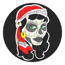 Day of the dead girl stickers
