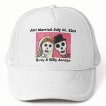 Day of the Dead - Just Married cap hats