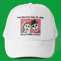 Day of the Dead - Just Married cap hats