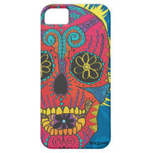 Day of The Dead Rainbow Skull Daisy Tribal Tattoo iPhone 5 Covers