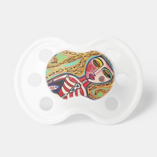 Day Of The Dead Red Skeleton Mermaid Baby Pacifiers