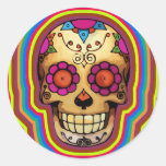 day of the dead round sticker