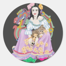 Day of the Dead Round Stickers