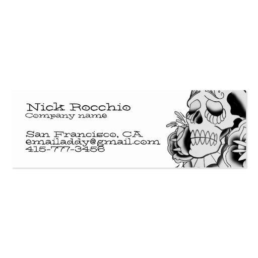 Day of the dead skull, contact card business card templates (front side)