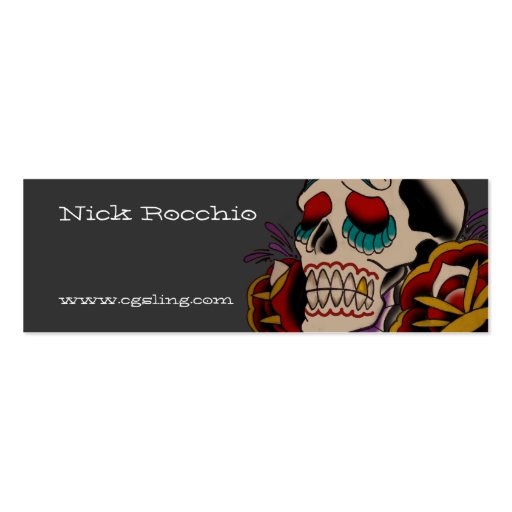 Day of the dead skull, contact card business card templates (back side)