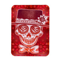 Day of the Dead Skull Gentleman Premium Magnet premium magnets