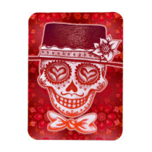 Day of the Dead Skull Gentleman Premium Magnet
