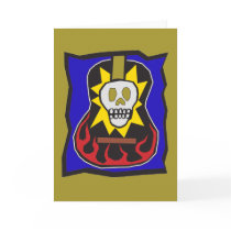 Day of the Dead Skull Guitar Gold w/Blue cards by jomodad Day of the Dead Skull Guitar Gold w/Blue cards