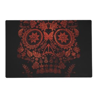 Day of the dead skull laminated placemat