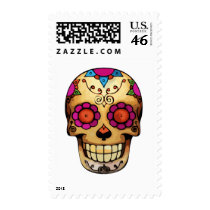 day of the dead skull postage by teeart day of the dead skull postage