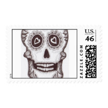 Day of the Dead Skull postage by DawnyBelle Day of the Dead Skull postage