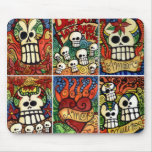 Day of the Dead Skulls / Flaming Heart Mousepad