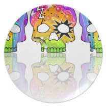 Day of the Dead Skulls Plate