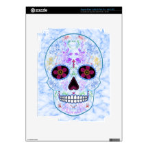 Day of the Dead Sugar Skull - Baby Blue & Multi Skins For iPad 3