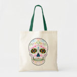 Day of the Dead Sugar Skull - Bright Multi Color Tote Bag