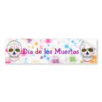 Day of the Dead Sugar Skull - Bright Multi Color Bumper Sticker