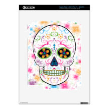 Day of the Dead Sugar Skull - Bright Multi Color iPad 3 Decal