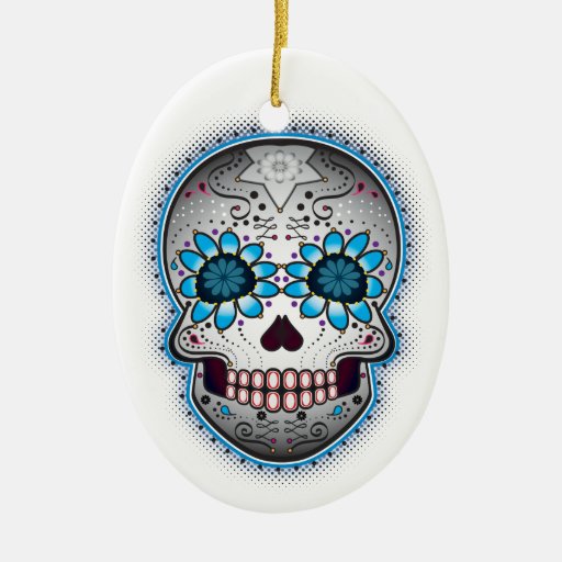 day of the dead sugar skull double sided oval ceramic day of the dead sugar skull double sided oval ceramic