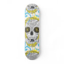 Day of The Dead Sugar Skull Comic Tattoo Design skateboard