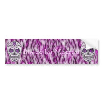 Day of the Dead Sugar Skull - Pink & Purple 1.0 Bumper Stickers