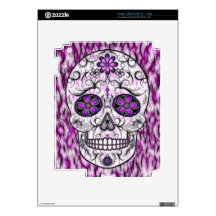 Day of the Dead Sugar Skull - Pink & Purple 1.0 Decal For The iPad 2
