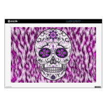 Day of the Dead Sugar Skull - Pink & Purple 1.0 17" Laptop Decals