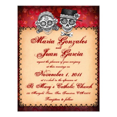 Day of the Dead Sugar Skull Wedding Invitations